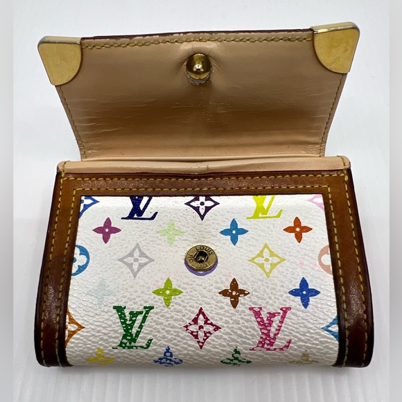 Louis Vuitton White Multicolore Porte Monnaie Plat Coin Purse - Picture 5 of 11